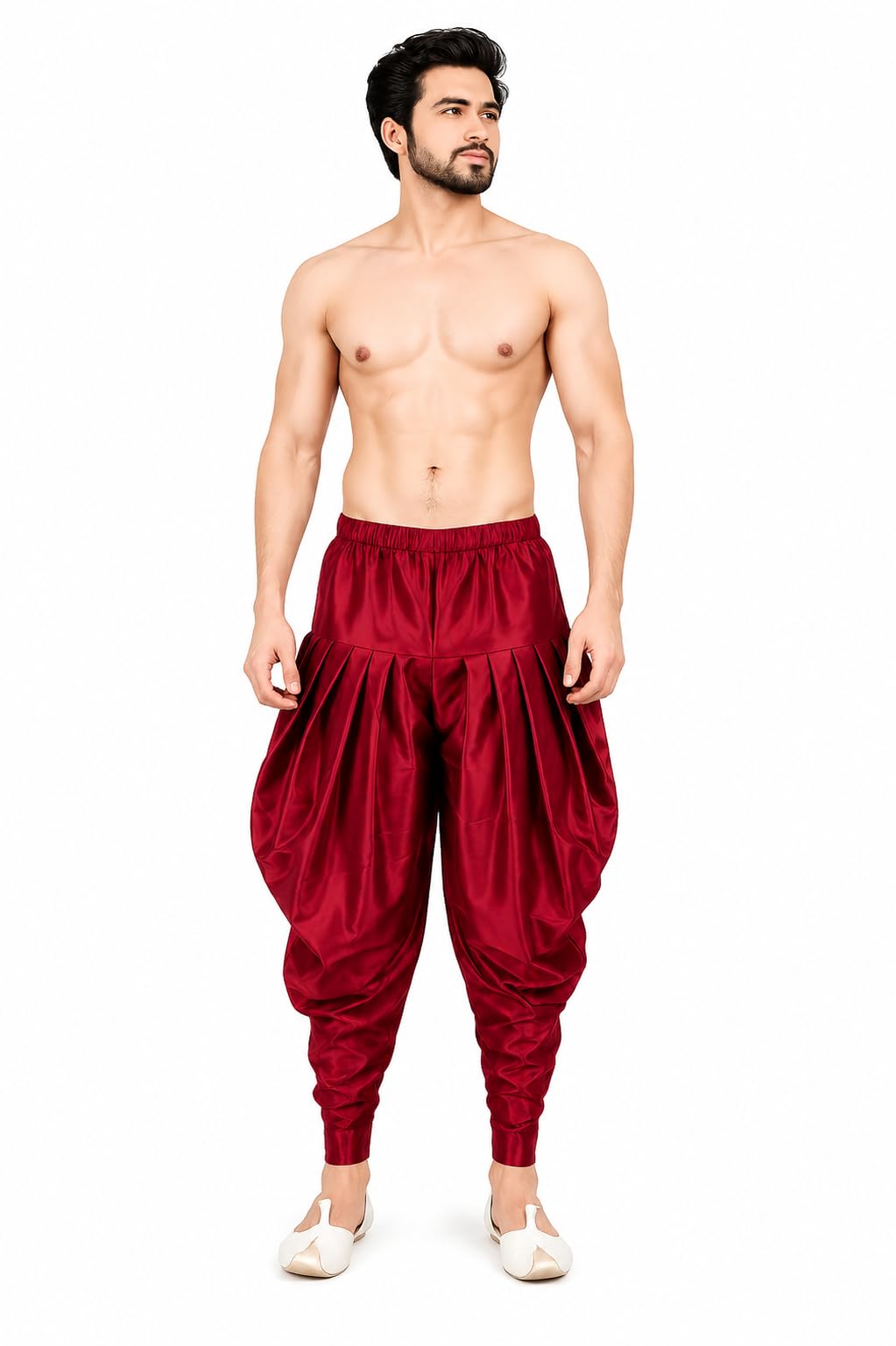 Benarasi Silk Patiala Pant for Men | Free Size Adjustable Tie-Up Waist | Traditional Ethnic Wear for Wedding, Festival & Party-picture-29