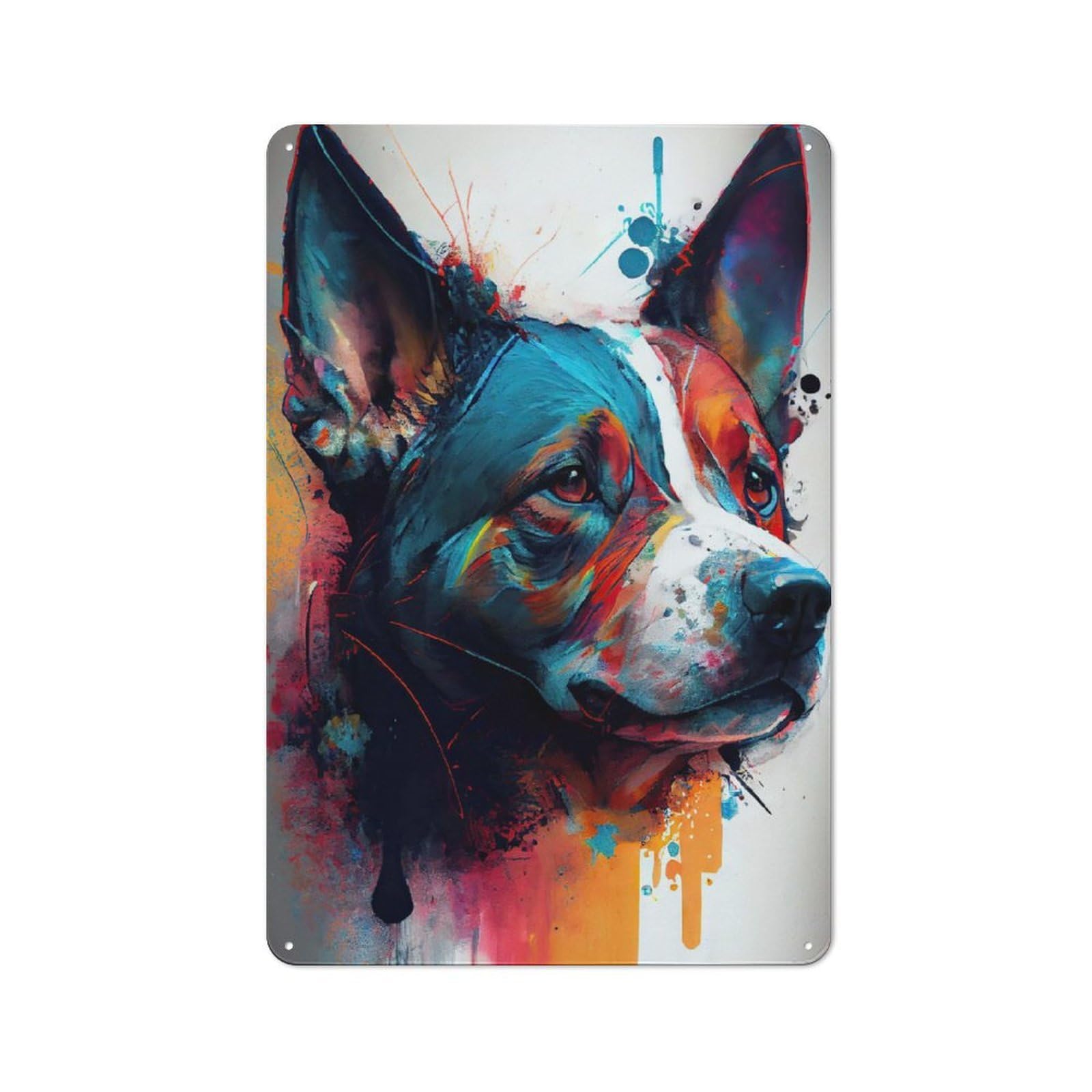 Junmoney The Courage Dog Metal Wall Sign 30X20cm Featuring For Home Bar Wall, For Themed Interiors In Home Bars And Entertaining Spaces