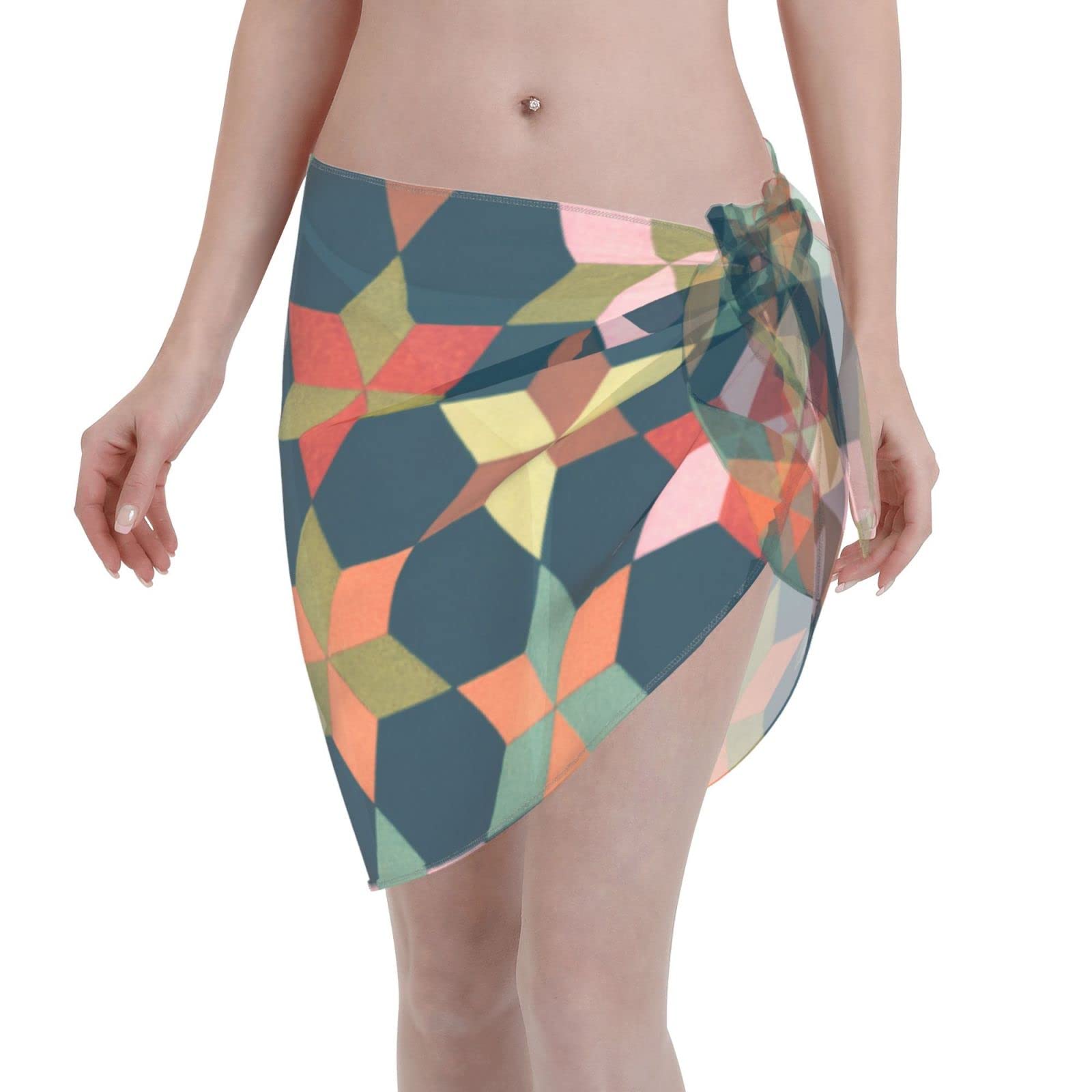 iftoday Table of Elements - Pareo corto estampado para mujer, pareo de playa, pareo de playa para mujer, bonita falda de natación, cubierta de bikini