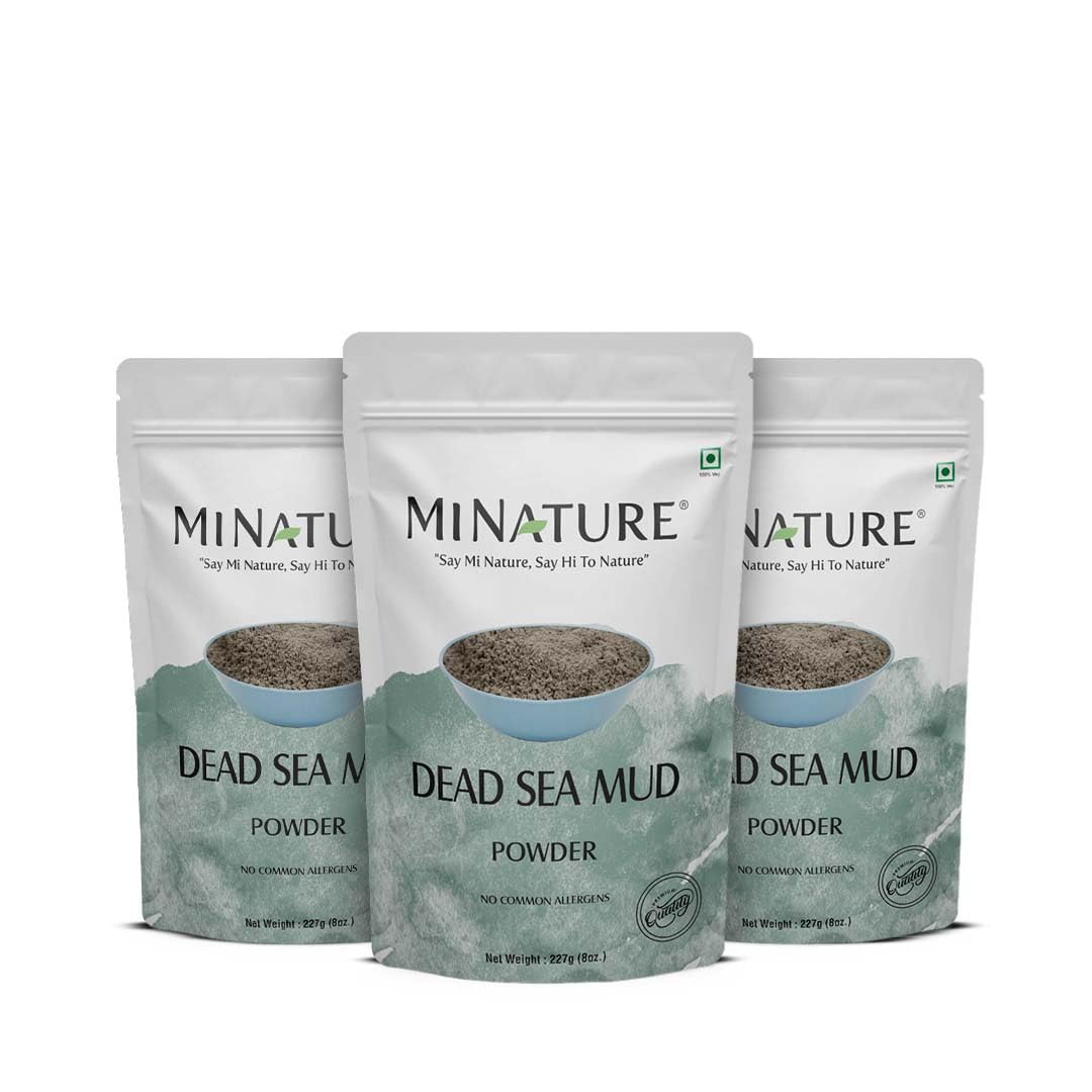 mi nature Dead Sea Mud Powder| for Skin Care and Hair Care | Revitalizing, Exfoliating Powder | All Natural Skin Hydrating | Mineral Rich |All Skin Type (Each 227G)