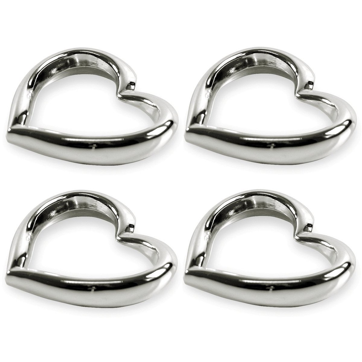 Lot de 4 Ronds de Serviette en Argent plaqué Argent 5 x 5 cm