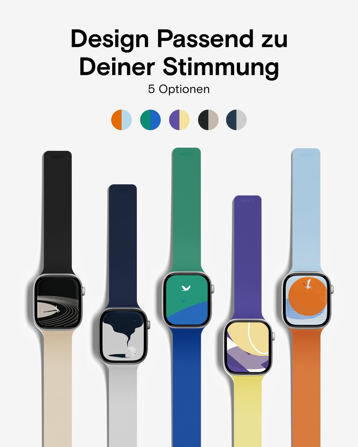 MOFT Ersatzarmband Kompatibel mit Apple Watch Armband 40/41/42/44/45/46/49/38mm, Doppelseitiges Magnetisches Silikon Band Smartwatch Zubehör für iWatch Ultra 3/2/1 & Series 11/10/9/8/7/SE/6/5/4/3/2/1