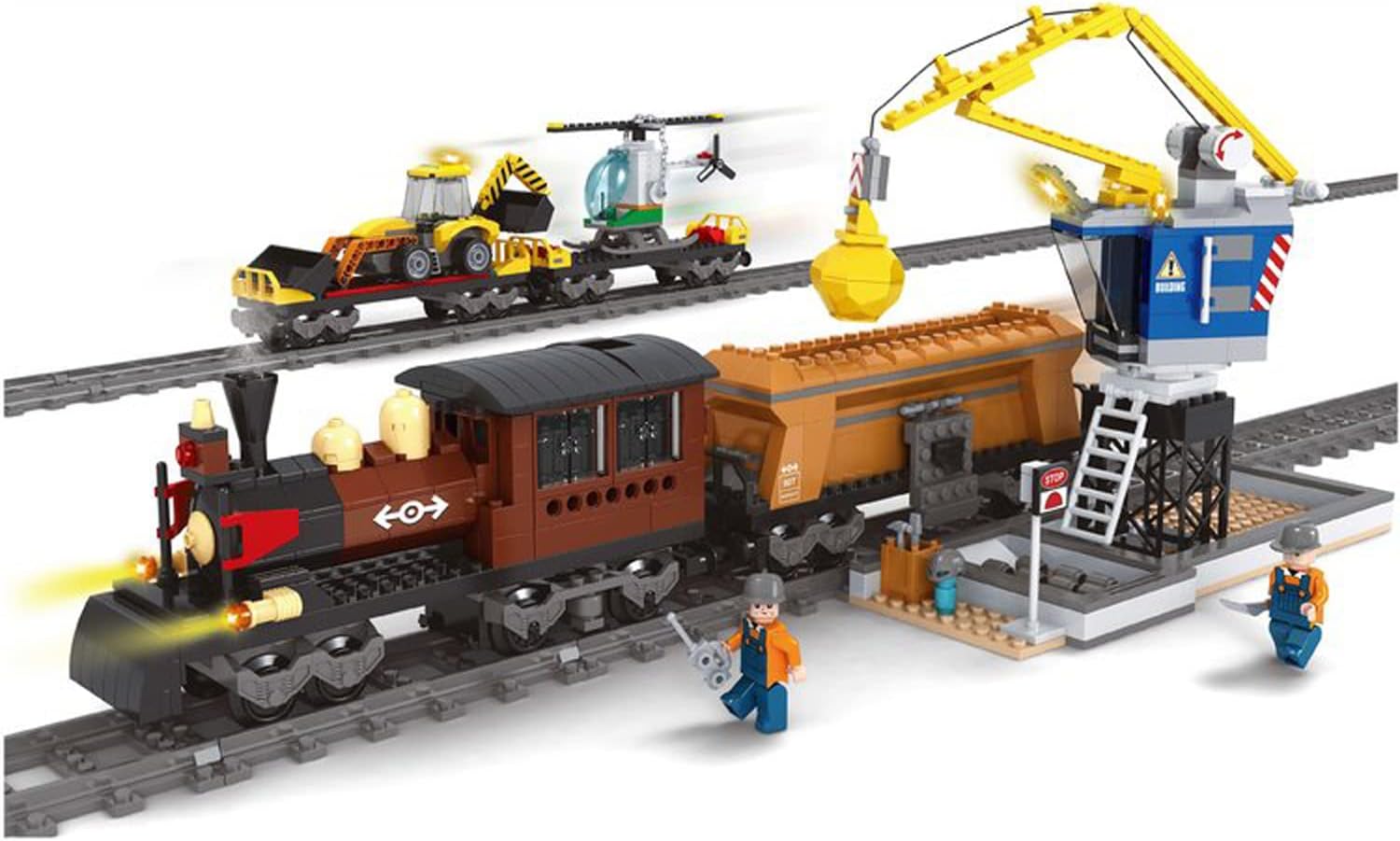 Ingenious Toys® Train loading station set complete with circular track / 960pcs construction set #B5120