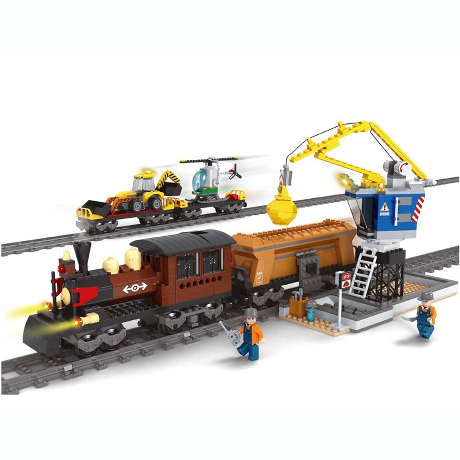 Ingenious Toys® Train loading station set complete with circular track / 960pcs construction set #B5120