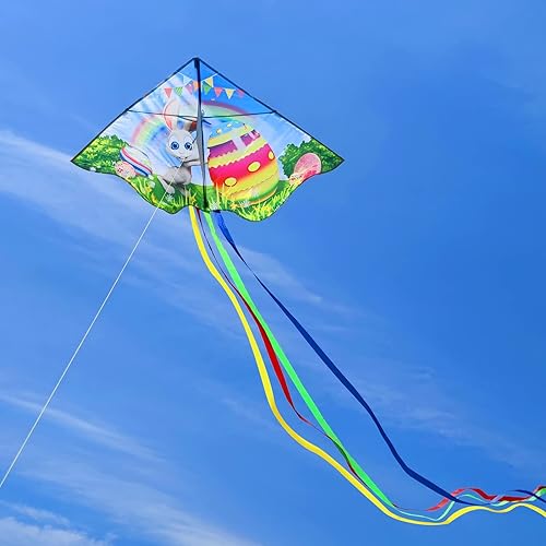 Miniatura 33 de Mint's Colorful Life Cometa Delta para niños y adultos, cometa extremadamente fácil de volar, las mejores cometas para principiantes
