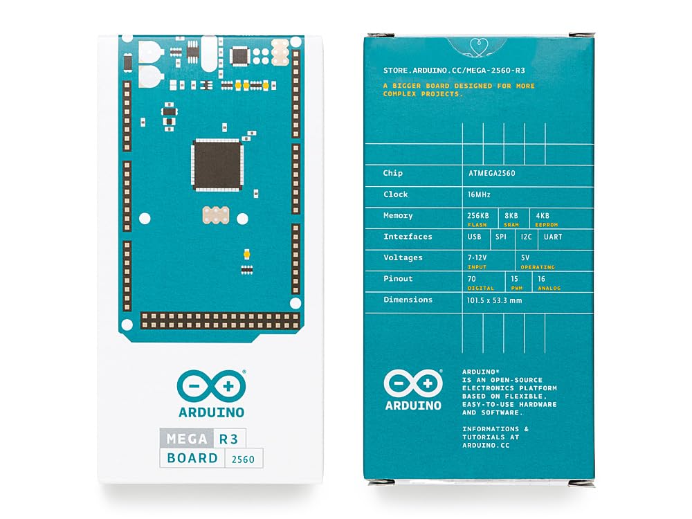 Arduino Mega 2560 REV3 [A000067] - ATmega2560, 16MHz, 54 Digital I/O, 16 Analog Inputs, 256KB Flash, USB, Compatible with Arduino IDE for Advanced Projects — Amazon image 5