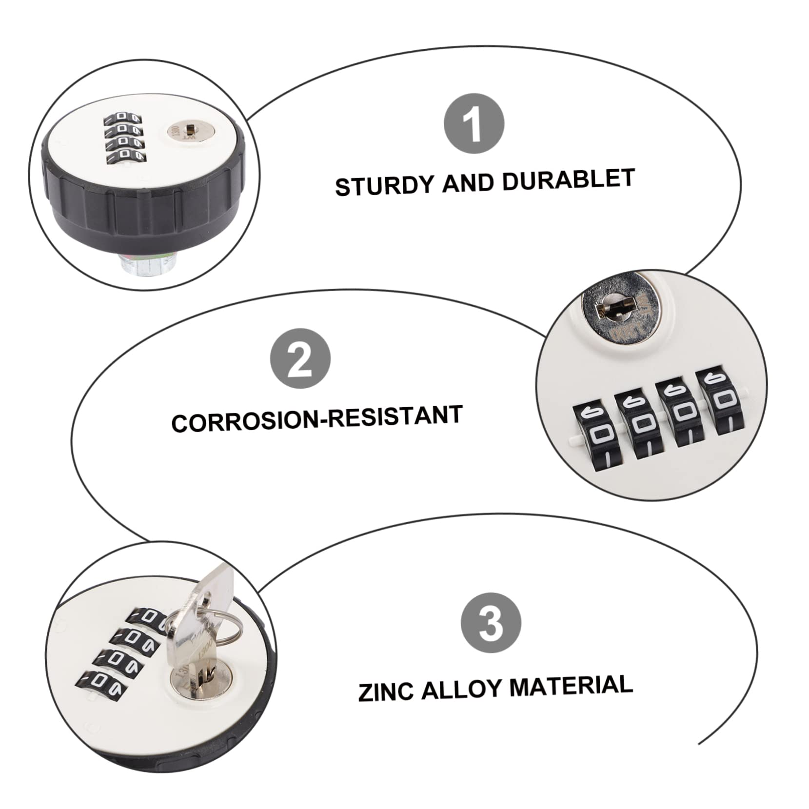 Artibetter 3piezas Candado De Combinación Dígitos De Aleación De Zinc Para Armarios y Taquillas Cerradura Mecánica Resistente y Portable Para Seguridad Gimnasios y Almacenamiento