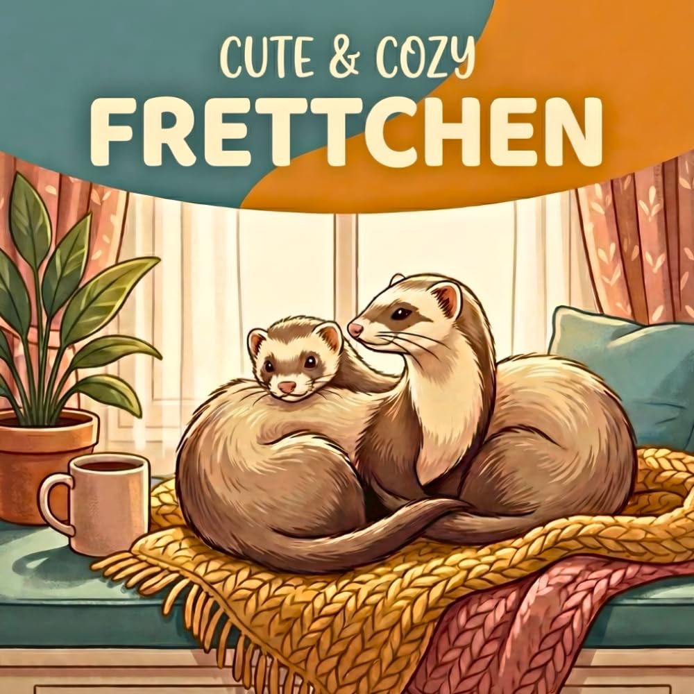 Cute & Cozy Frettchen – Niedliches Frettchen-Malbuch für Jugendliche und Erwachsene: Entspannendes Ausmalbuch mit über 40 Motiven im Bold-&-Easy-Stil, ruhigen Wohlfühl-Szenen und flauschigen Frettchen