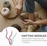 Healifty 3Pcs Cable Knitting Needles Set, Aluminum Crochet Hook Stitch Holder Accessories - Crooked Needle Tools for Yarn Pattern (Random Color)