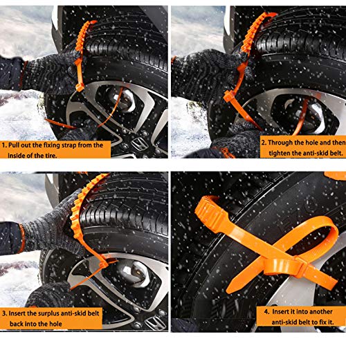 12 PCS Schneeketten Auto Anti-Rutsch Kabelbinder Universal Reifen Traktionskette