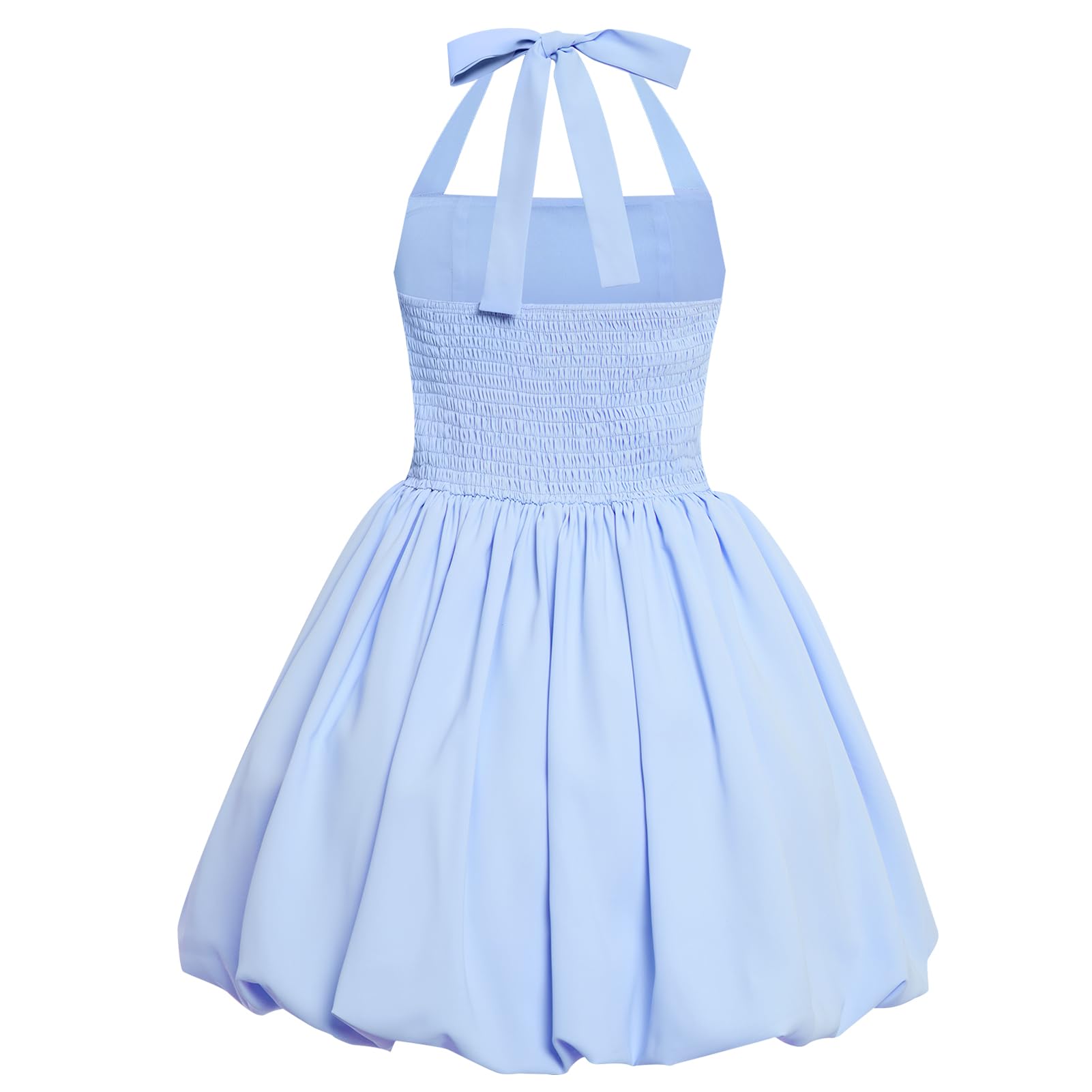 Odizli Vestido corto de verano para niñas y niñas, sin mangas, cuello halter, línea A, vestido de verano