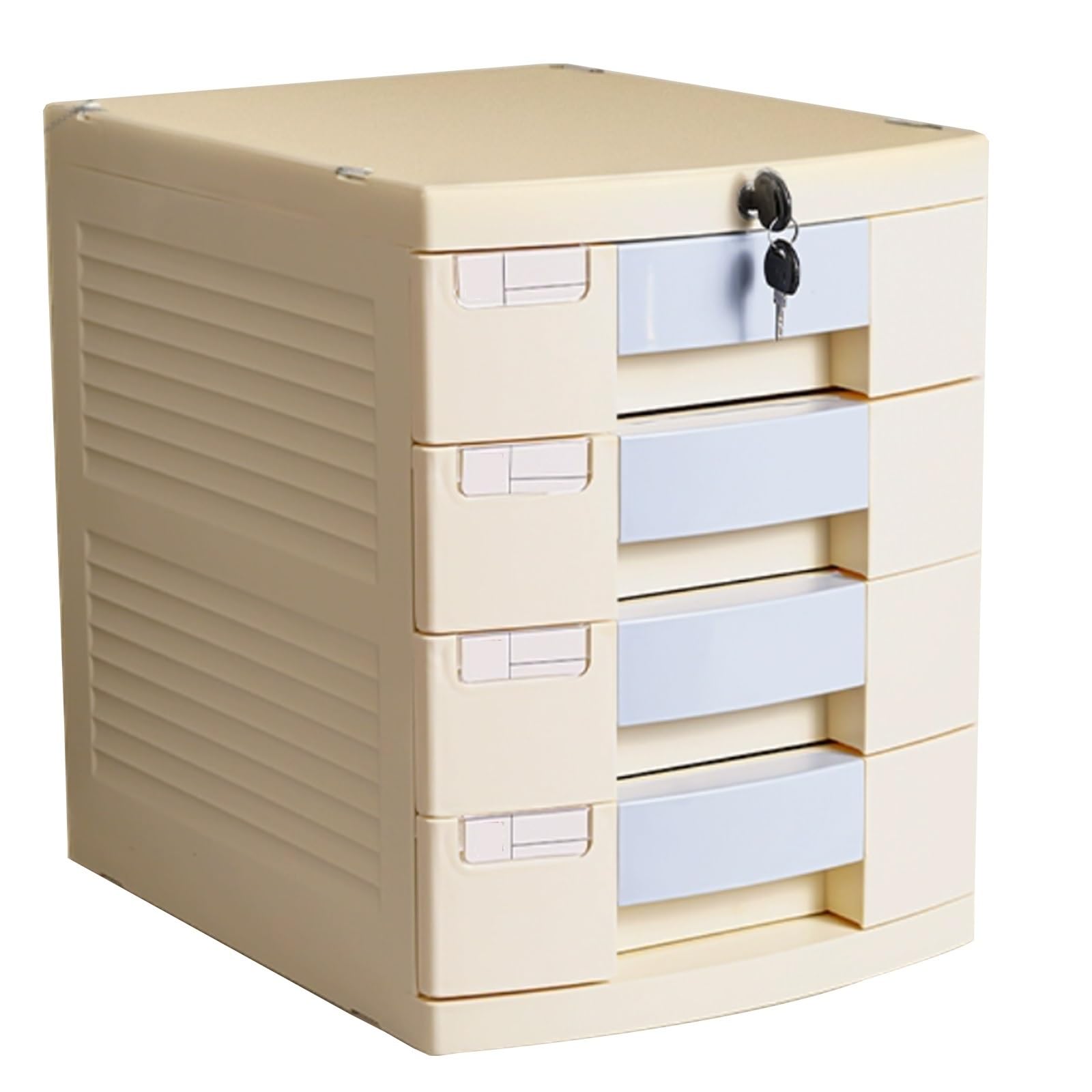 Archivador De 4 Cajones Con Cerradura, Organizador Para Documentos A4, Archivador Móvil Multicapa Para Oficina Y Hogar Caja De Archivo Segura.