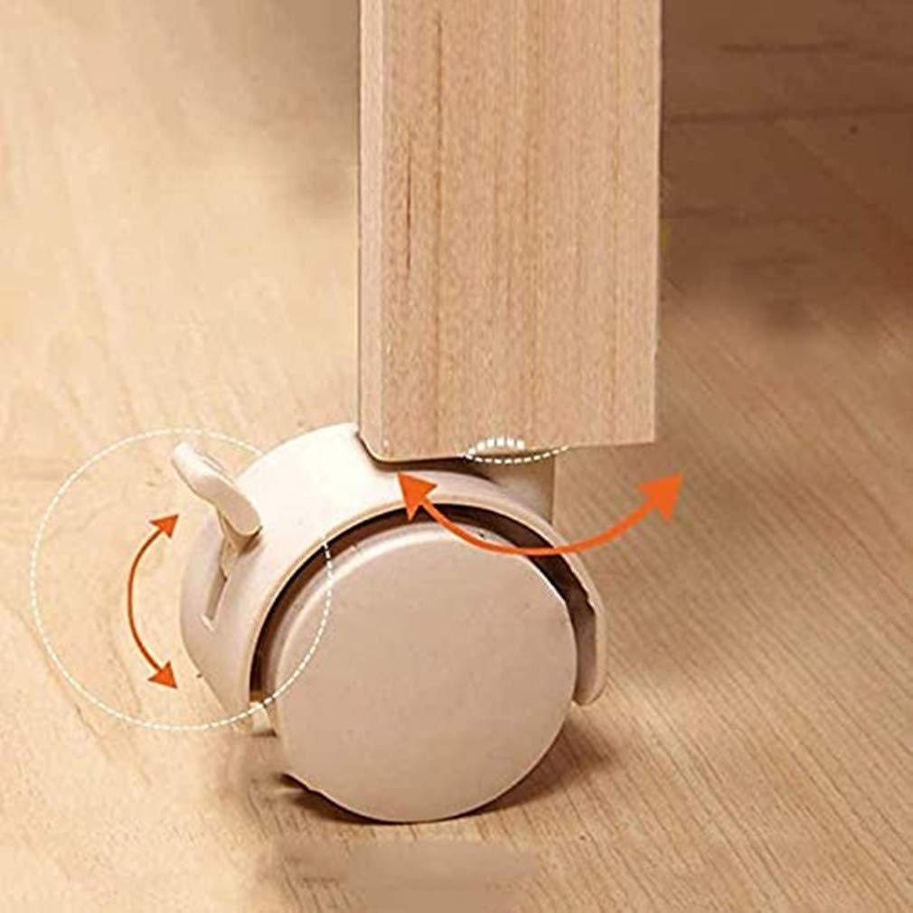Muebles de Nailon para Cuna,Ruedas giratorias silenciosas con Frenos,diseño de Ruedas Dobles,Ruedas de Repuesto,Varilla de Montaje de 7,4 mm,con Manguito de Montaje,para Cama de niños con ca