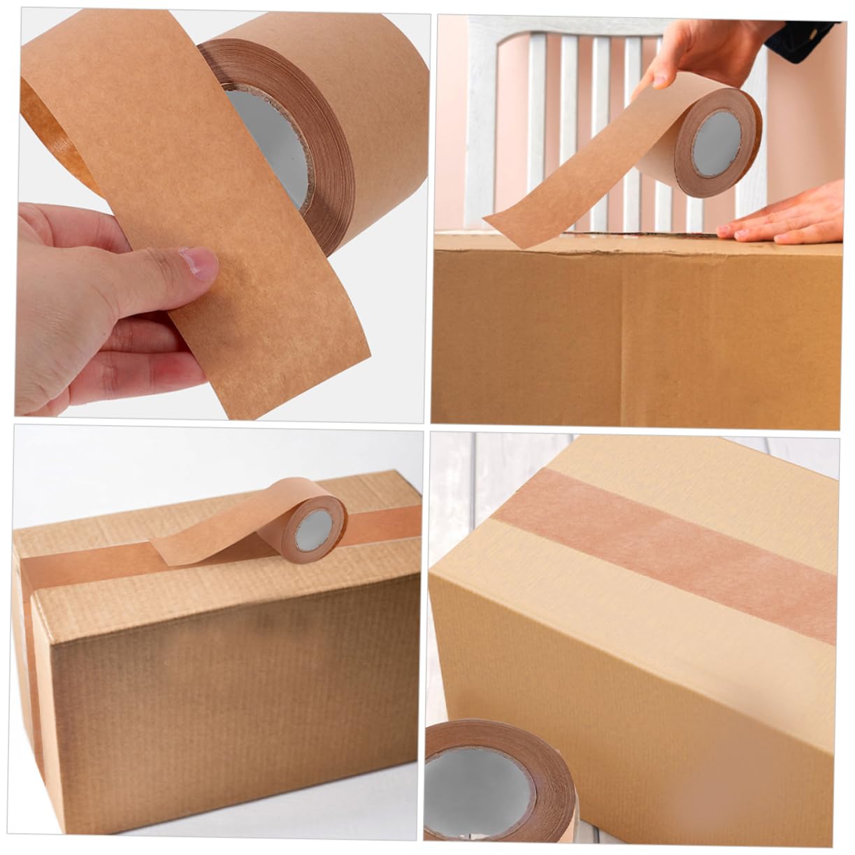 DOITOOL 3 Set Nastro Adesivo Kraft Adesivo Resistente Per Spedizioni Per Cartoni E Scatole 3 * 3