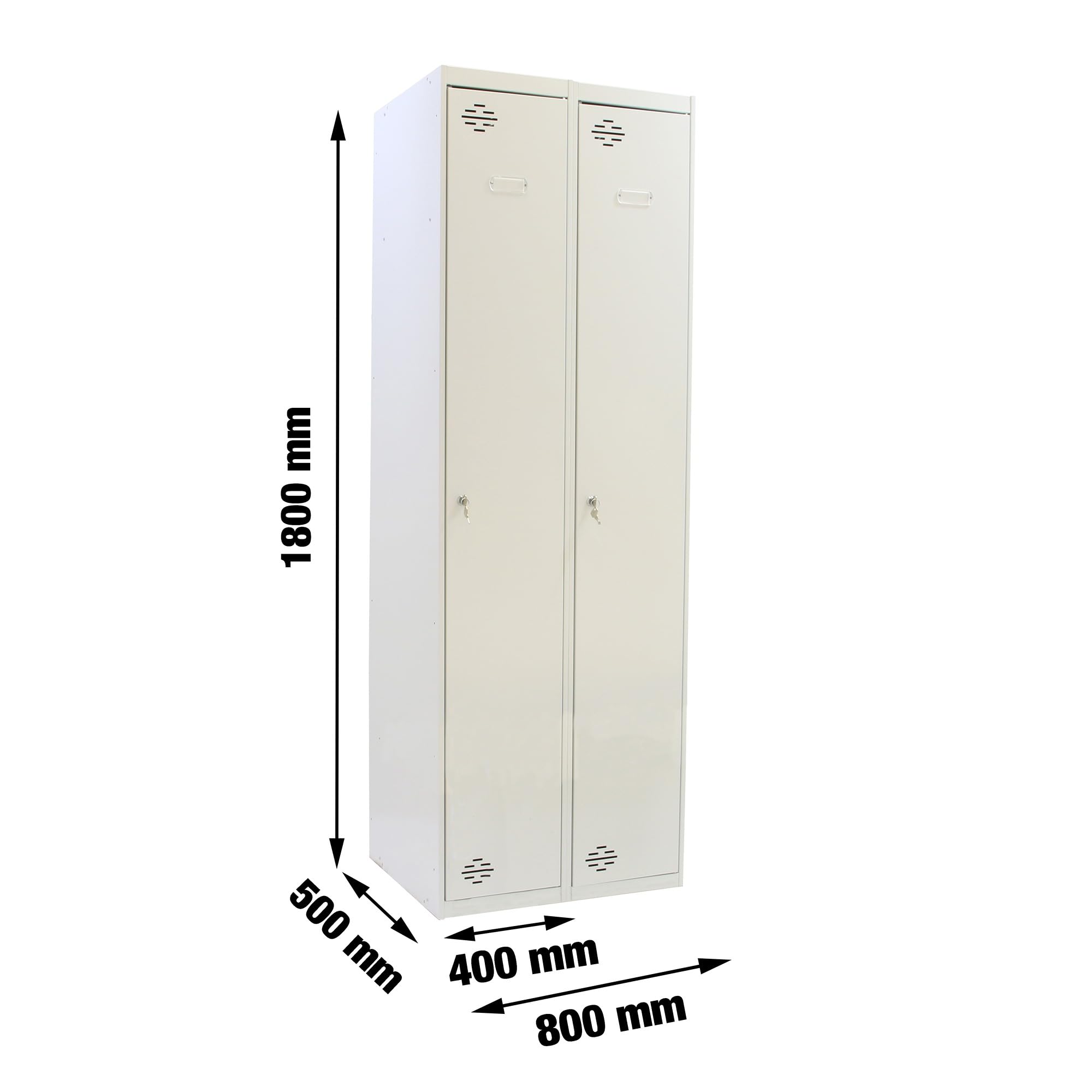 Simon Rack Taquillas Vestuario Metálica, 1800x800x500 mm, 1 Puerta, 2 Módulos, Incluye Llave, Gris - Simonlocker