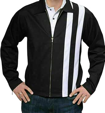 Fashion Hyped Mens Vintage Classic Speedway Cotton Stripes Jacket ...