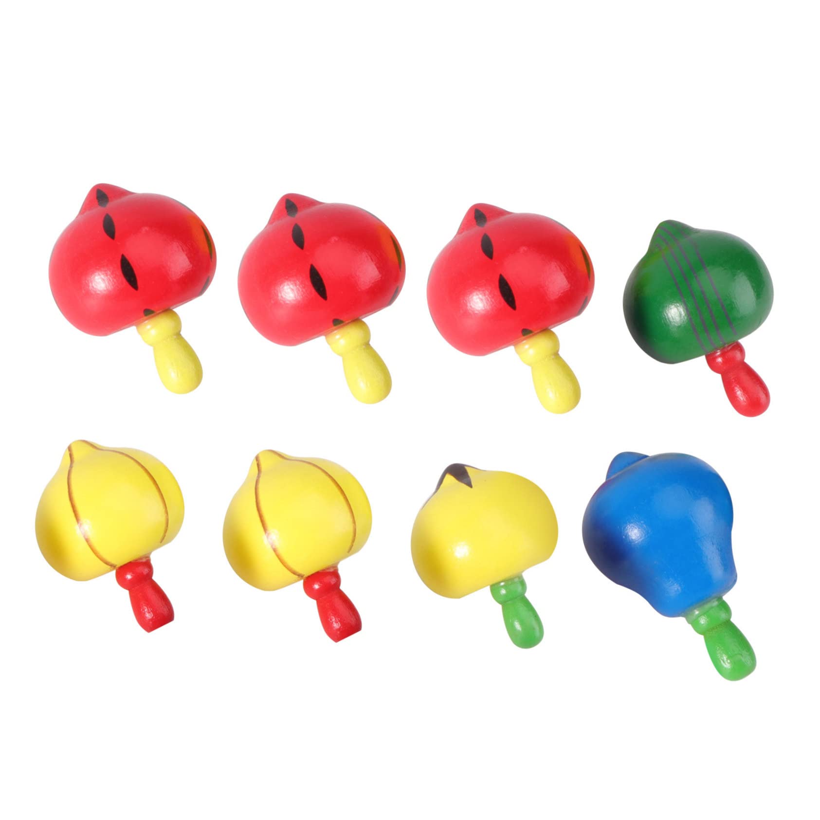 KICHOUSE Fruit Tops Wooden Gyro Toys for Boys and Girls Hand-Eye Coordination Game Random Style