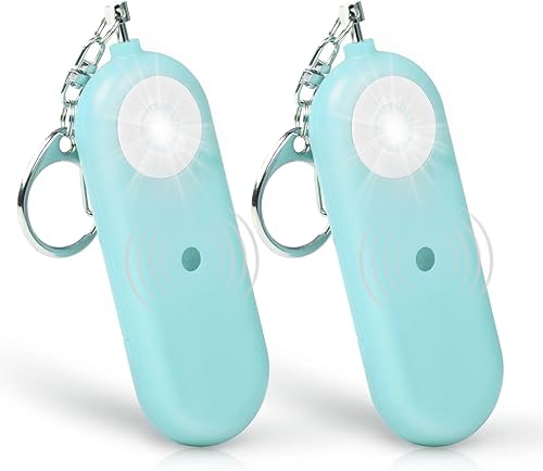 Miniatura 9 de Alarma de seguridad personal para mujeres - 130dB Llaveros de autodefensa con silbato de sirena, batería reemplazable con luz estroboscópica LED SOS