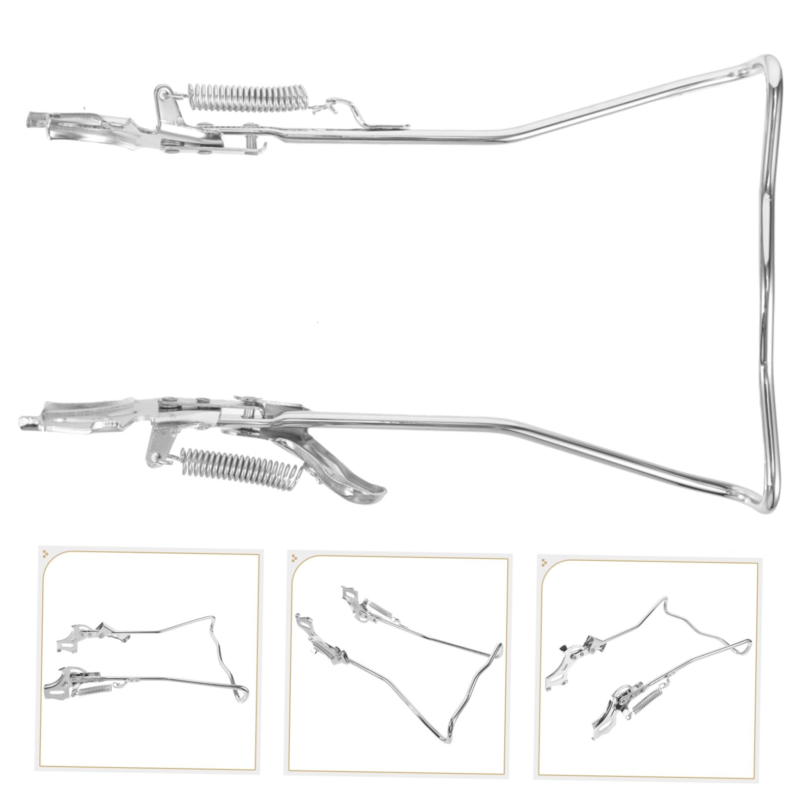 SHINEOFI Bicicletta con Gambe Doppie Calcio Montagna Cave di Bici Regolabile in Piedi cavalletto di Ricambio Resistente all'Usura Fornitura Bici Comodo cavalletto per Bici Acciaio Argento