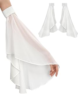 Victorian Long Tulle Sleeves for Women Chiffon Detachable Gloves for Wedding Dress Halloween Party Pageant - Buy now