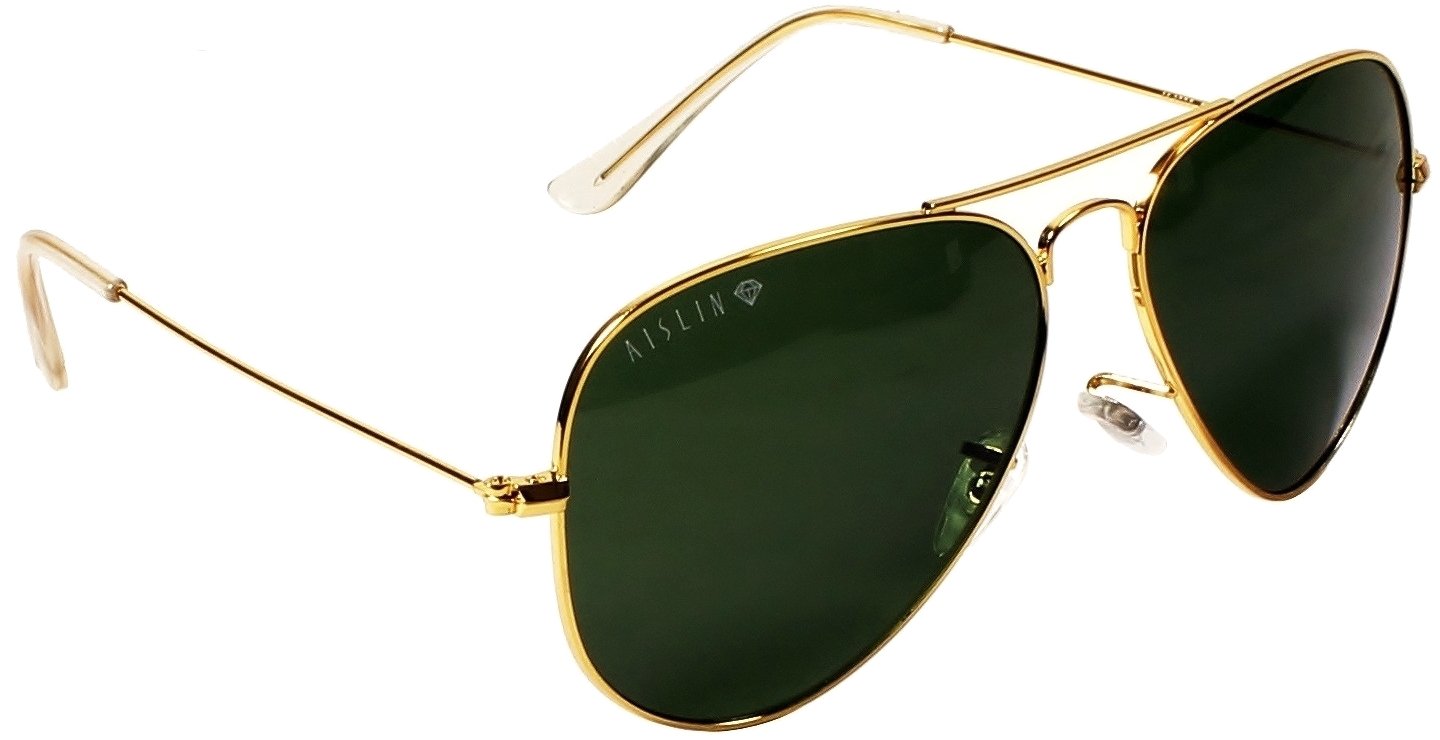 AISLIN® Toughened Glass Aviator Sunglasses for Men & Women (Large | AS-3025)