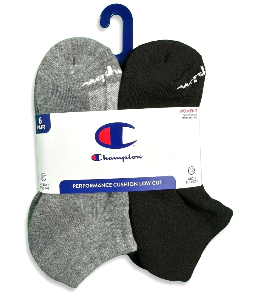 Image of Champion Women's Low Cut Beathable Moisture-Wicking Athletic Socks (6-Pack)