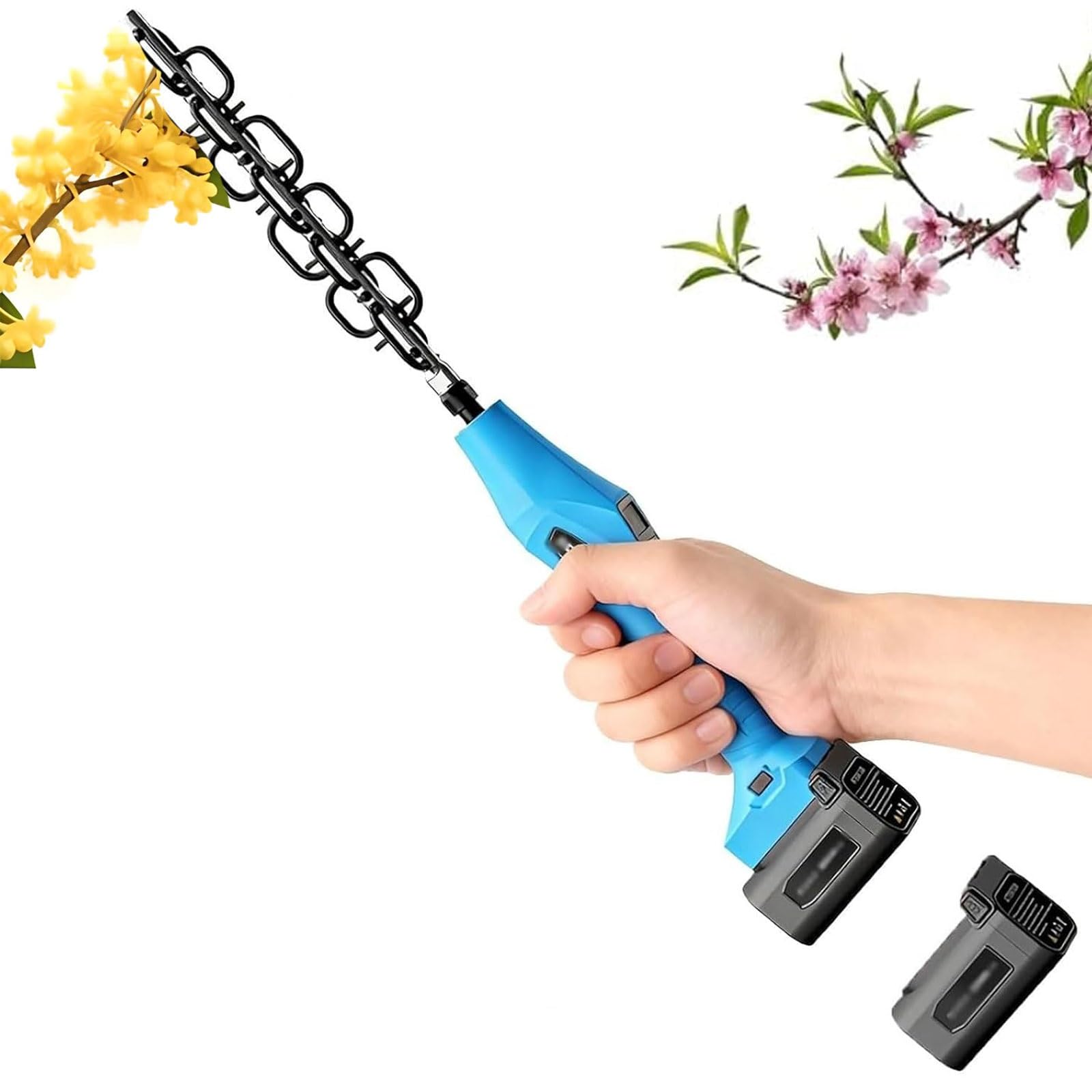 XNZJHPP Electric Blossom Thinning Machine, Cordless Flower Thinner with Battery, 4-Speed Adjustable Forward & Reverse, Tree Bud Cutters Trimming Tool for Garden