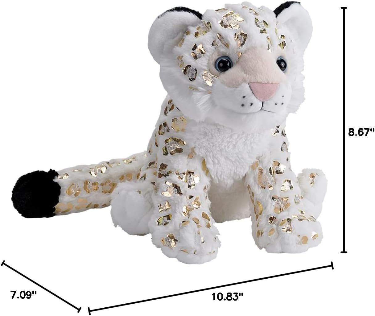 Wild Republic Snow Leopard, Foilkins, Stuffed Animal, 12 inches, Gift for Kids, Plush Toy, Fill is Spun Recycled Water Bottles, 10"
