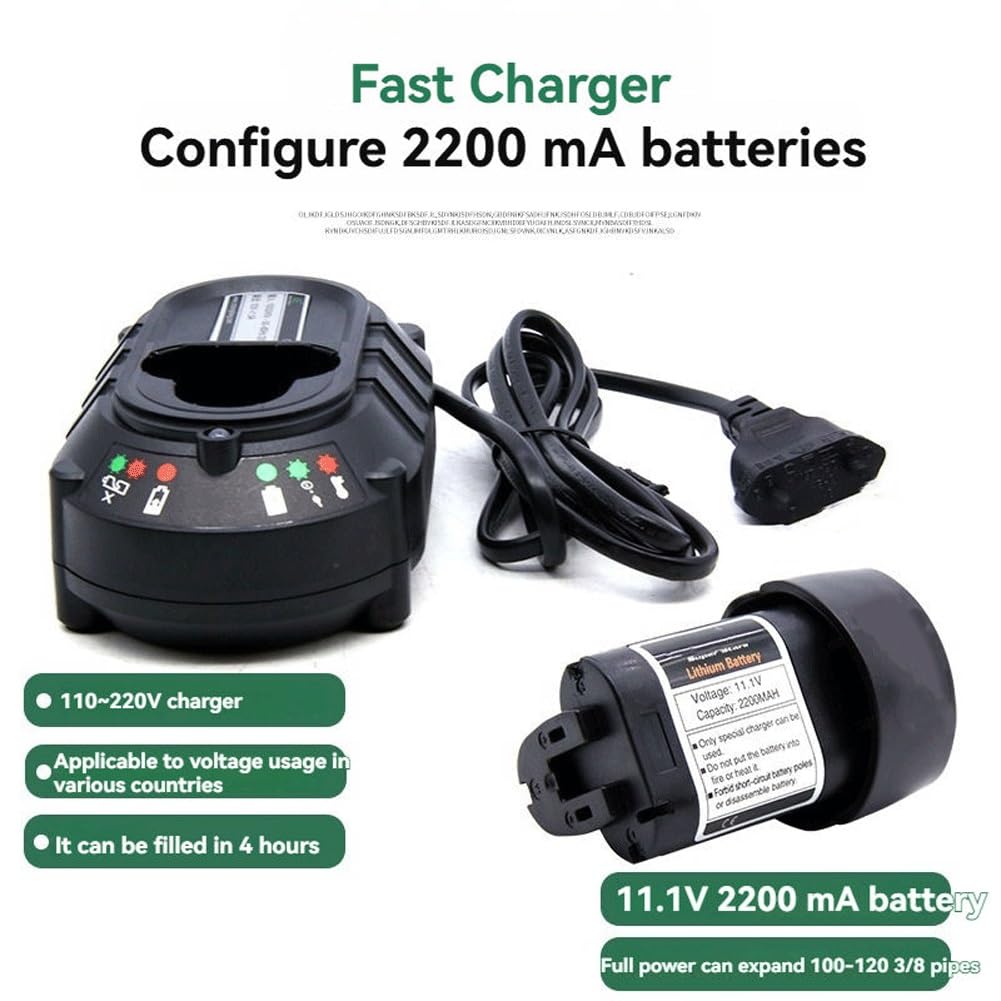 Kit de herramientas expansoras hidráulicas eléctricas con cabezales reemplazables, batería de litio y cortador de tuberías, herramienta de ensanchamiento para tuberías de 3/8 a 1-1/8 pulgadas