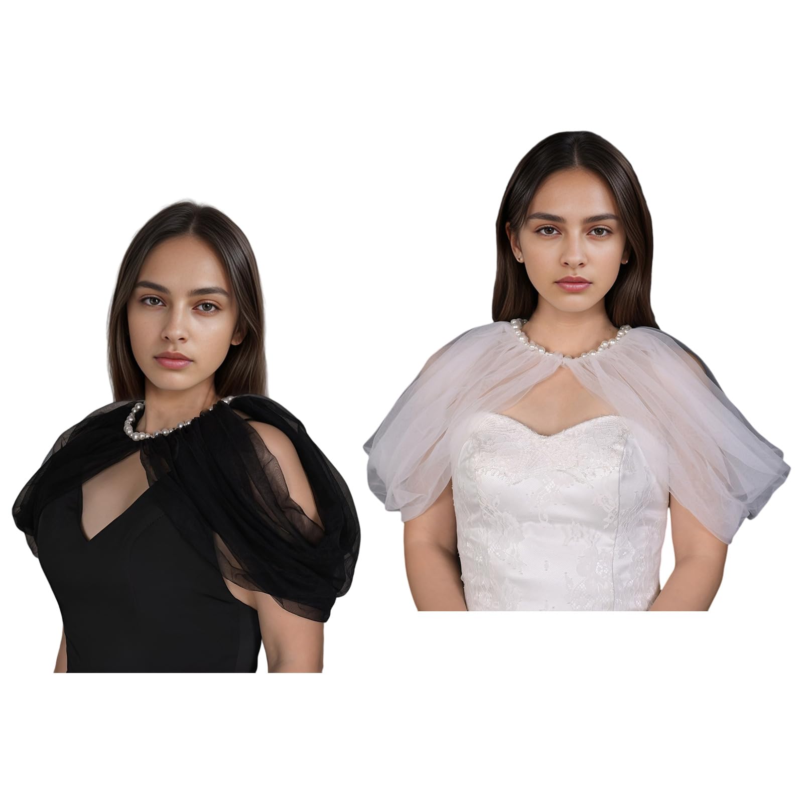 Chal Novia Tul Transparente Chal De Tul Para Novia O Fiesta - Cubre Hombros Elegante Para Bodas, Bailes, Disfraces Y Carnaval Chal Carnaval Cosplay