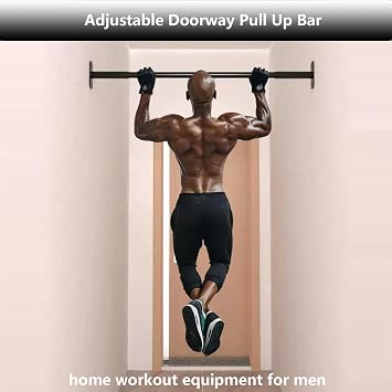 Heavy Duty Adjustable Width Pull Up Bar for Doorway, Steel Strength Training Pull-up Bars, Max 660lbs, Doorway Pull Up Bar Include 4pcs Steel 6 Angle Expansion Screw