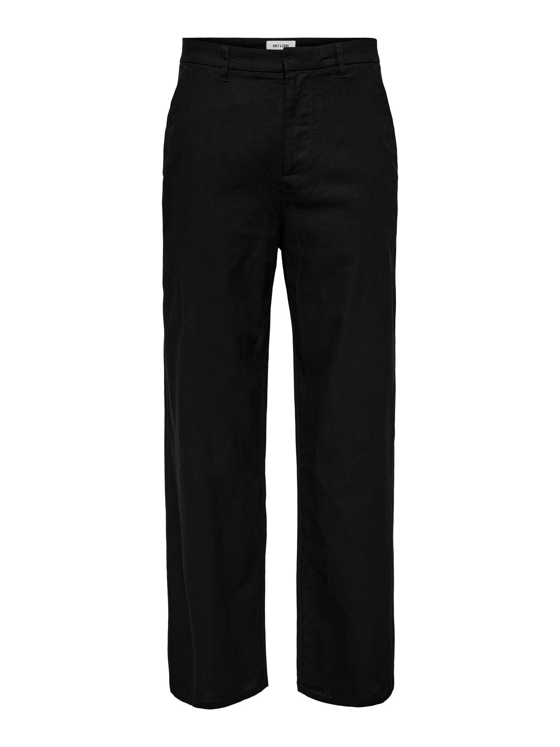 Only & Sons Male Hose ONSBOB Locker geschnitten Leinen Hose
