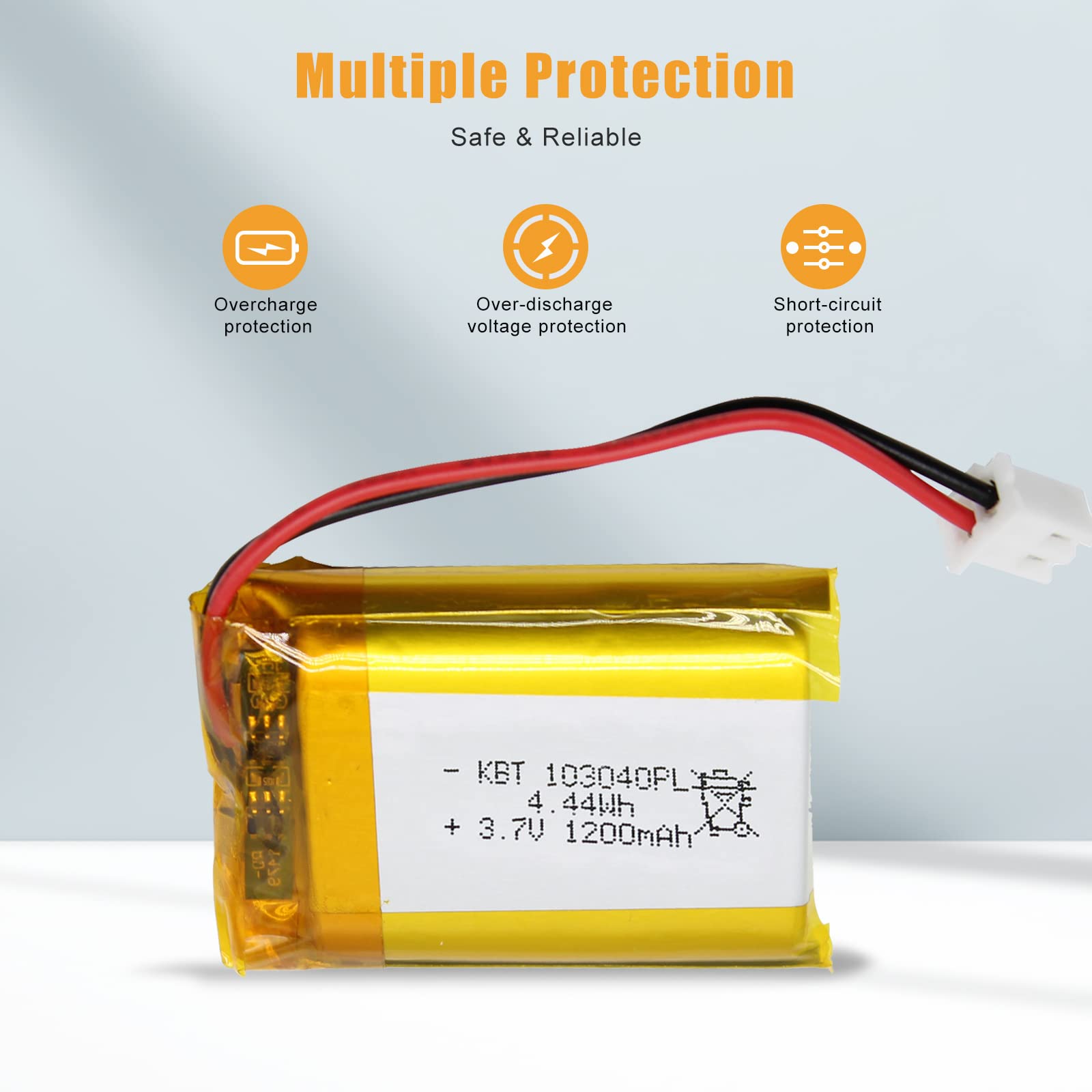 Amazon.com: KBT 3.7V 1200mAh Li-Polymer Battery: 103040 Lipo