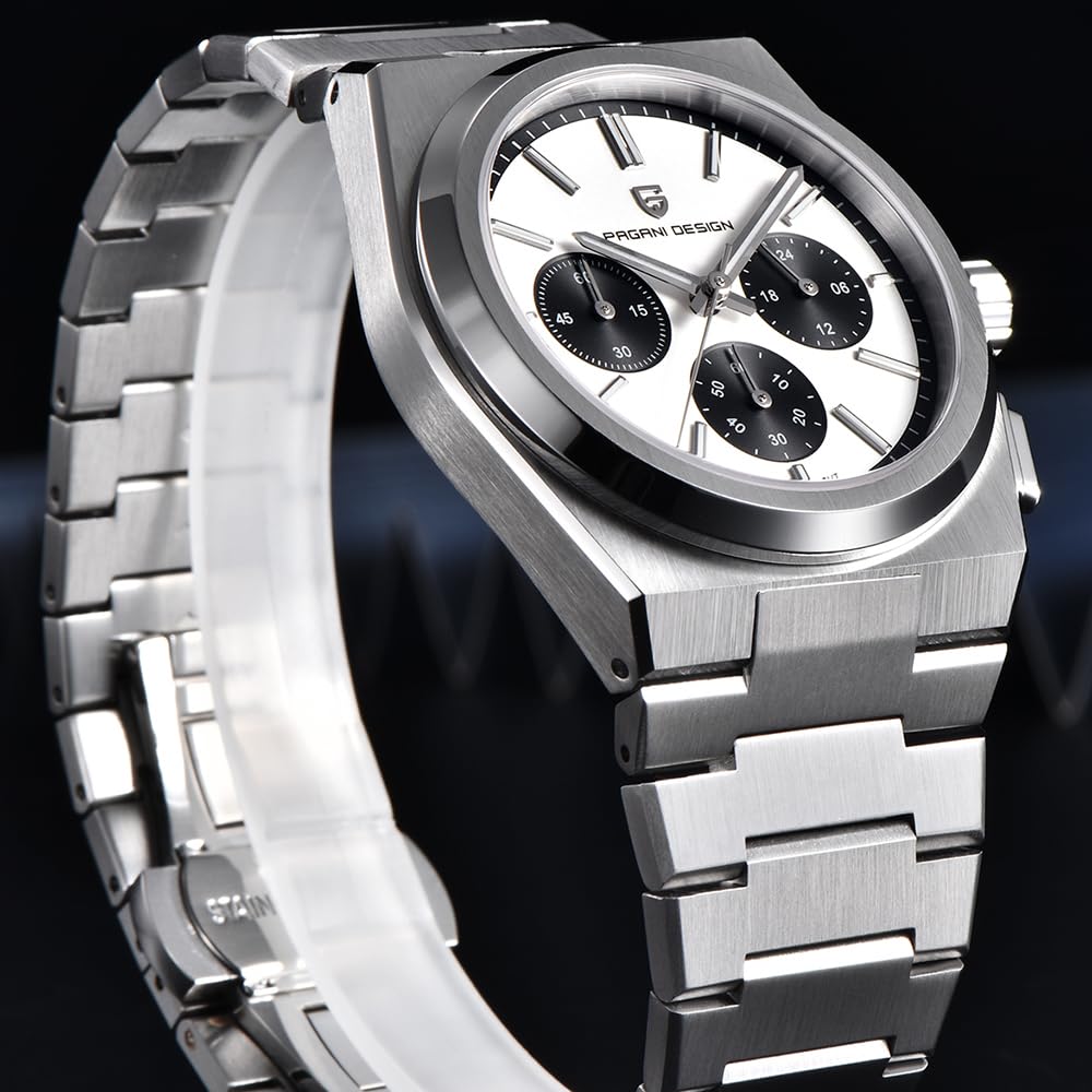 Pagani Design Orologi cronografi da uomo, quadrante da 40 mm, acciaio inossidabile, resistenti all'acqua fino a 100 m, 3 colori