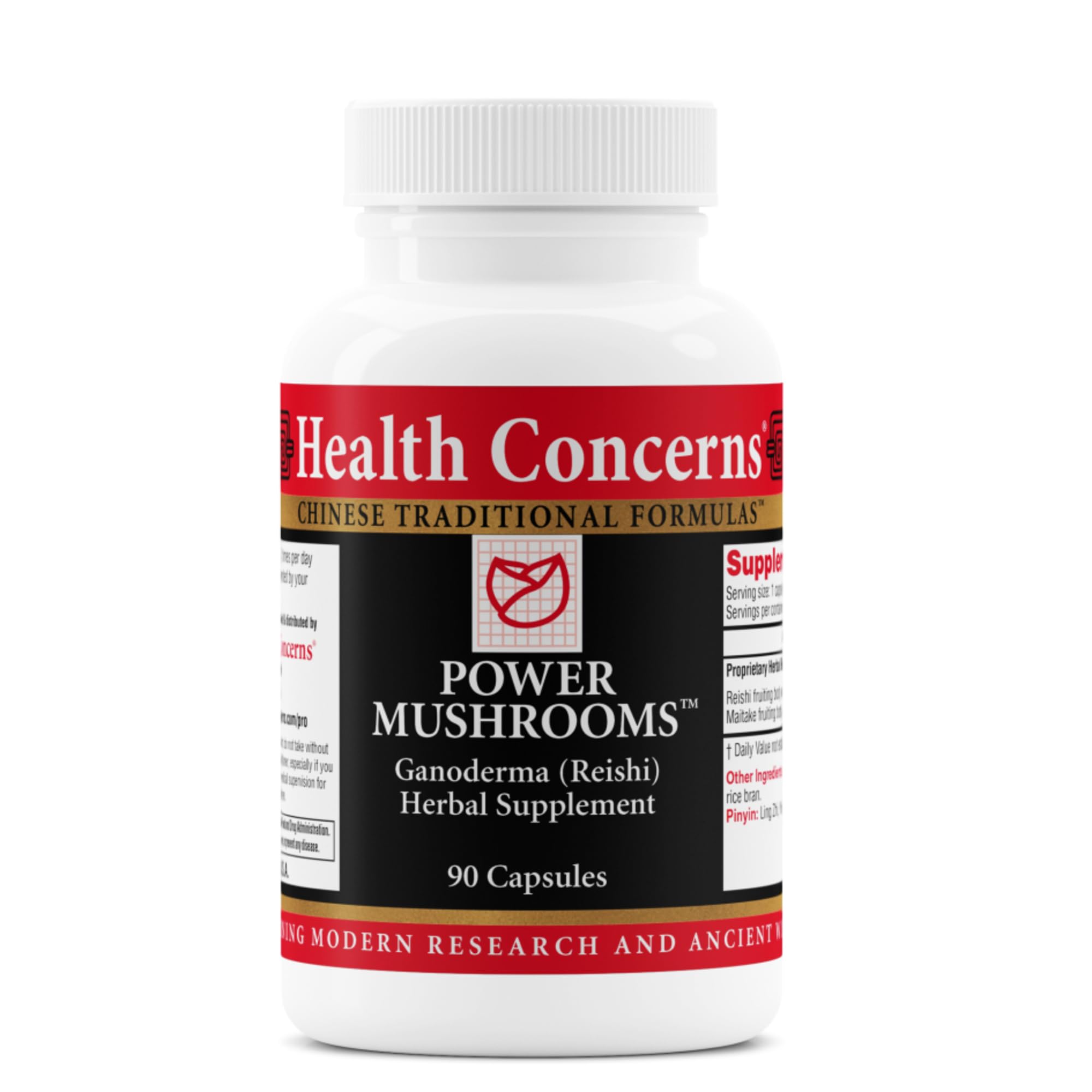 Health Concerns Suplemento de Cogumelos com Reishi, Tremella, Maitake e Poria, 650 mg, 90 cápsulas
