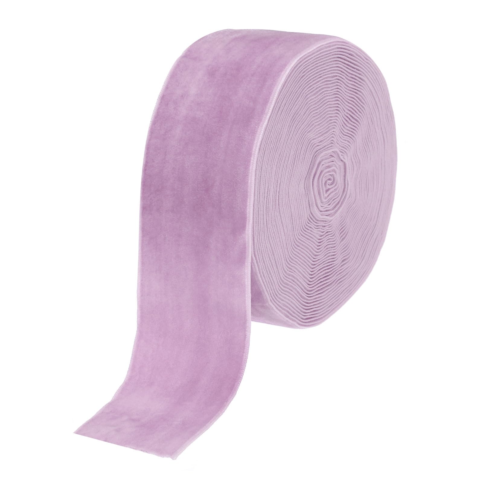 sourcing map Velvet Ribbon 2 Inch x 20 Yard Single Face Spool Silky Velvet Fabric for Bouquets DIY Crafts Gift Wrapping Wedding Party Purple