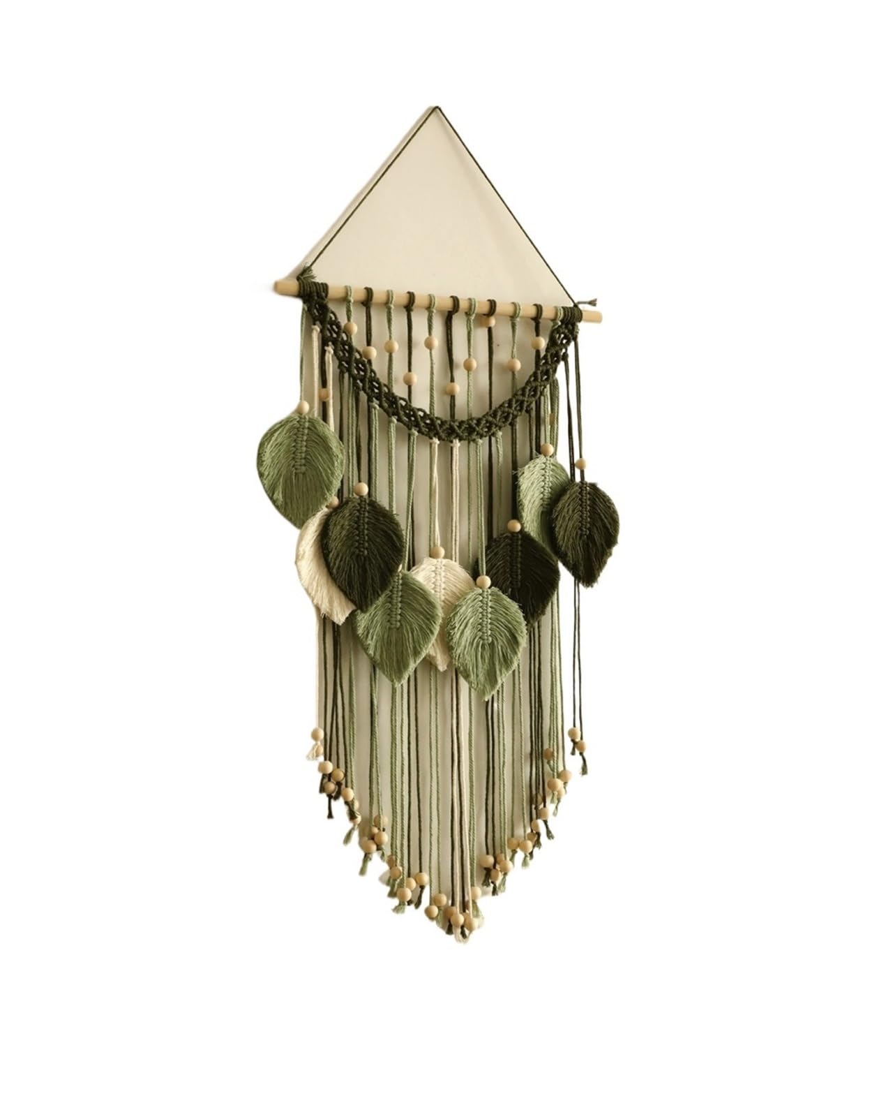 YUPLIODSX Wall Hanging Multicolor Leaves Tapestry Boho Hand Woven Macrame With Wooden Beads Crafts Wall Hanging(Color6)