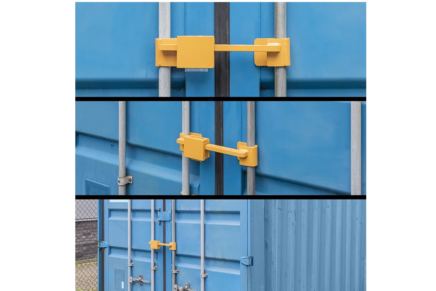 ProPlus 381341V01 Container Diebstahlsicherung Signalgelb Baucontainer-Schloss einstellbar von 23-42 cm, für LKW, Frachtcontainer und Überseecontainer Containerschloss inkl. 2 Schlüssel | Gehärteter Stahl in Signalgelb mit 4 Schlüsseln. Sichert LKW-Anhäng