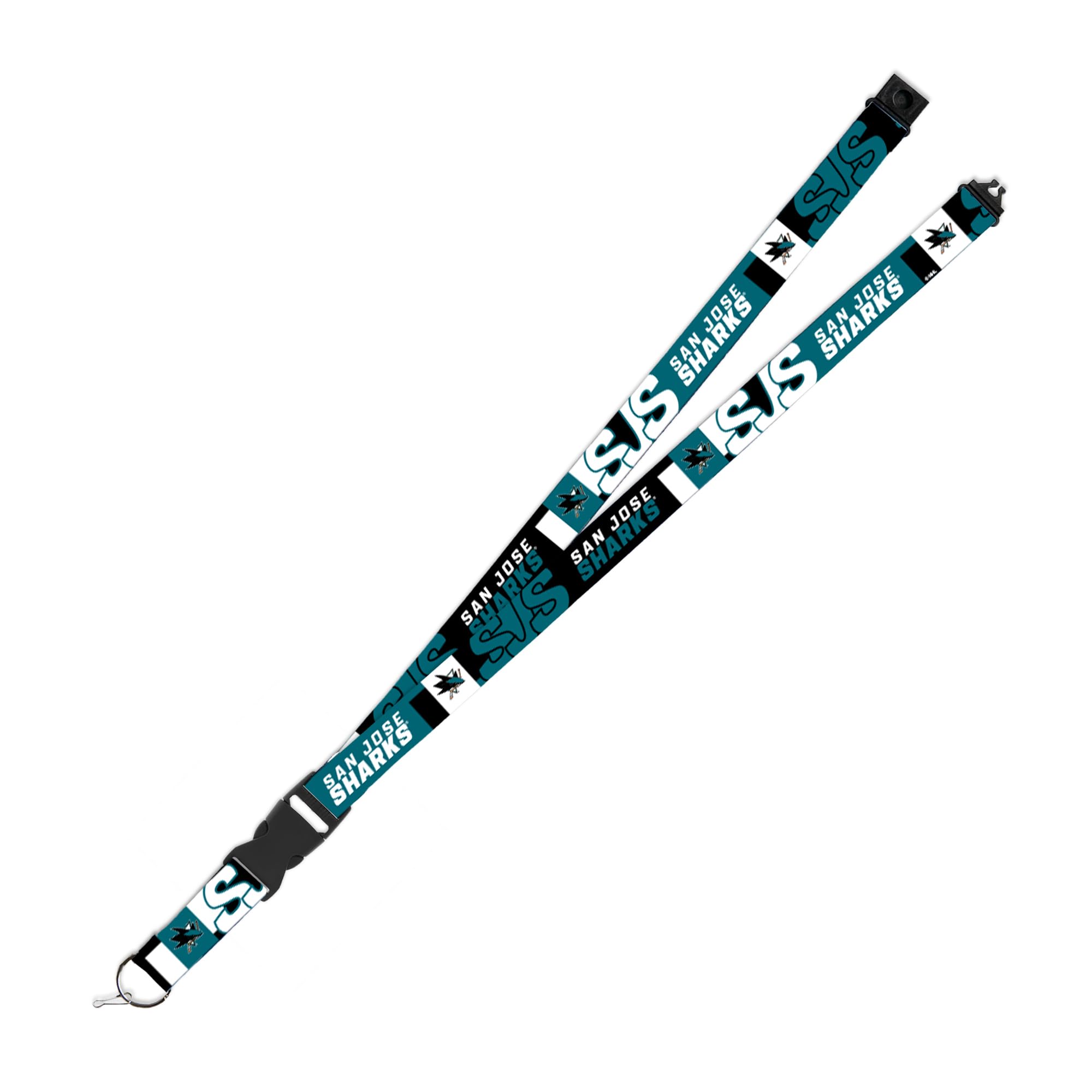 Rico Industries NHL Hockey San Jose Sharks Standard Wrist Lanyard Key Chain, Cute Wristlet Strap Keychain Holder for Women Men Car Keys ID Badges Card Wallet Phone Camera