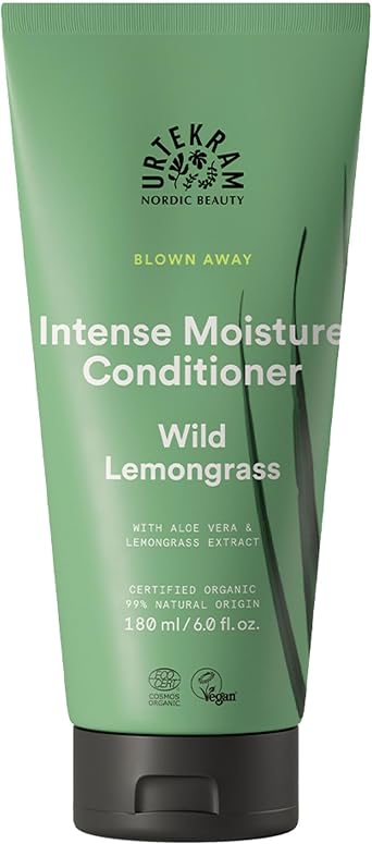 Urtekram Conditioner - Wild Lemongrass - Normal Hair - 180 ml, Vegan, Organic, Intense Moisture, Natural Origin
