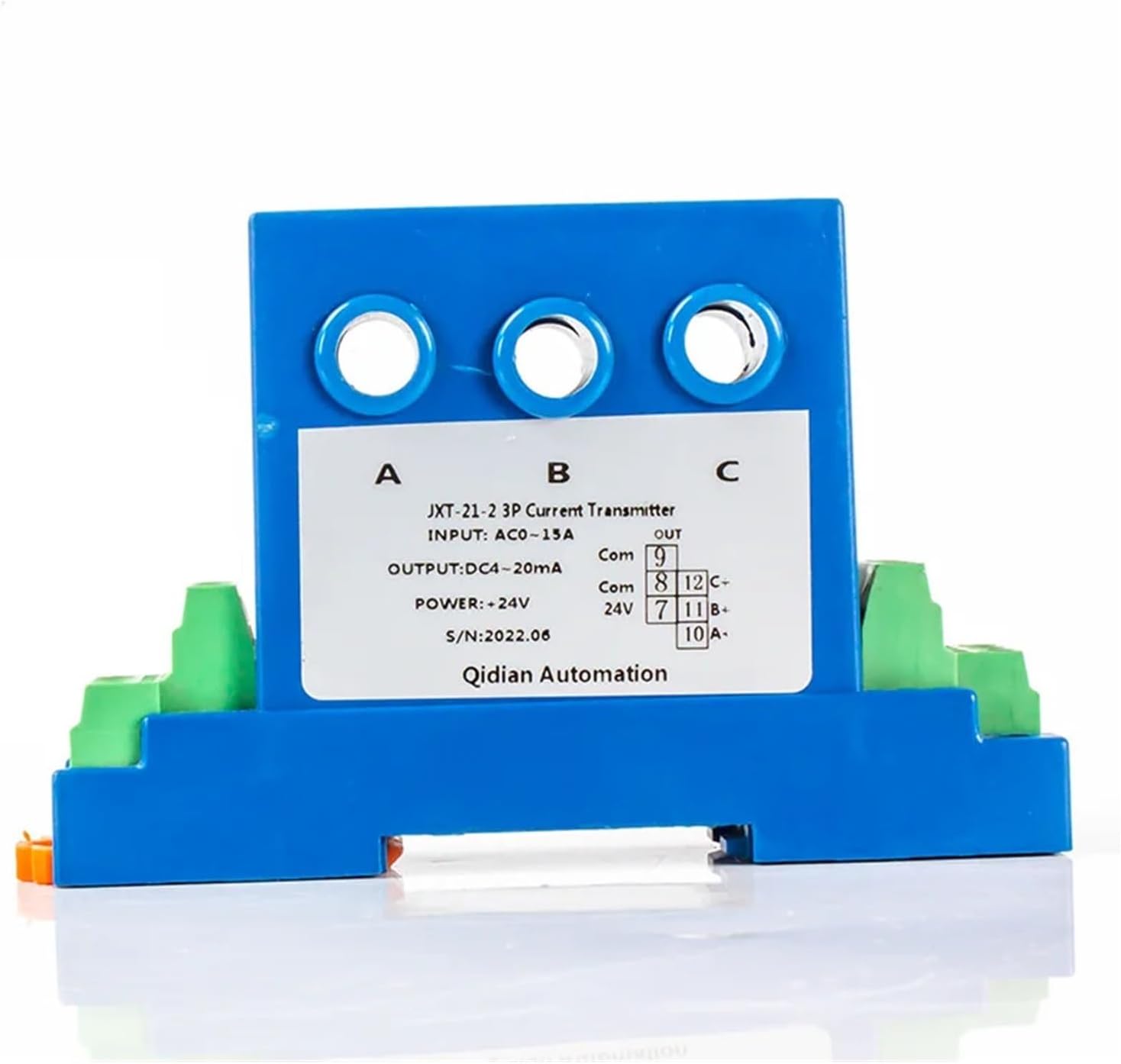 4-20mA 0-5V 0-10V アナログ出力 AC電流トランスミッター 三相電流信号トランスデューサー(Input AC 0-2