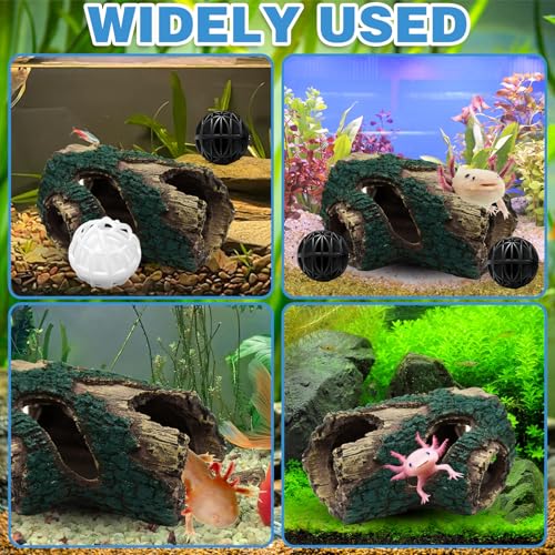 Image of 1Pcs Tree Root Landscaping, 4Pcs Fish Tank Filter Balls White & Black Driftwood for Aquarium Fish Tank Cave Aquarium Hideout, Decorative Accessories Suitable for Aquatic Animals