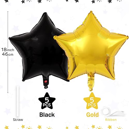 Miniatura 59 de Globos de estrella morados de 18 pulgadas, 10 unidades de globos metálicos de aluminio de helio de Mylar en forma de estrella morada para Globos