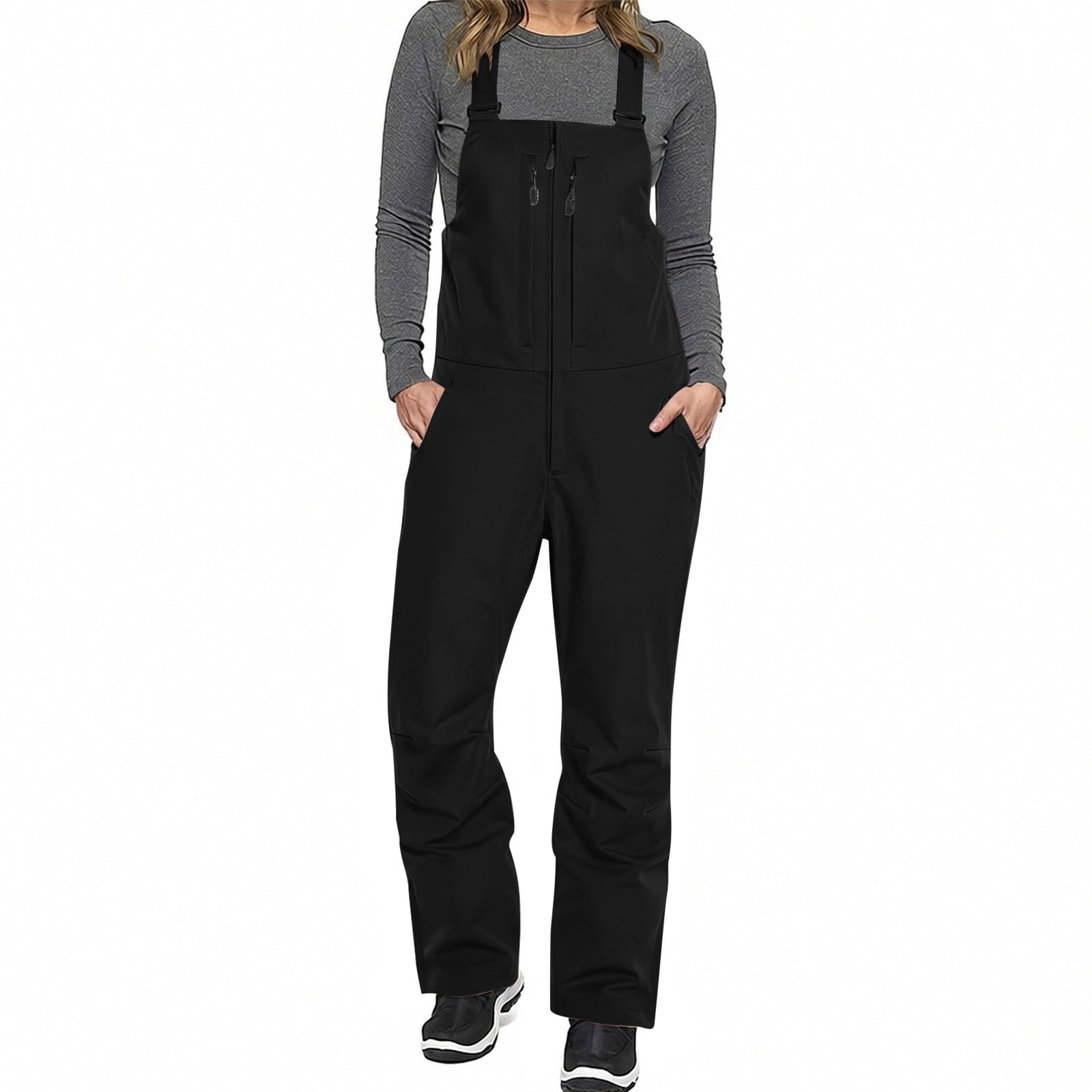 Skihose Damen Wasserdicht Schneehose Winddichte Warme Snowboardhose Hosenträgerhose Winter Outdoor Regenhose mit Verstellbarer Latzhose Outdoorhose Skioverall Mode Softshellhose Leicht Schneefang