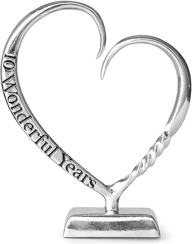 10 aniversario para ella, 10 aniversario de boda para parejas, regalo de aniversario de lata de 10 años para esposa, decoración de recuerdo de