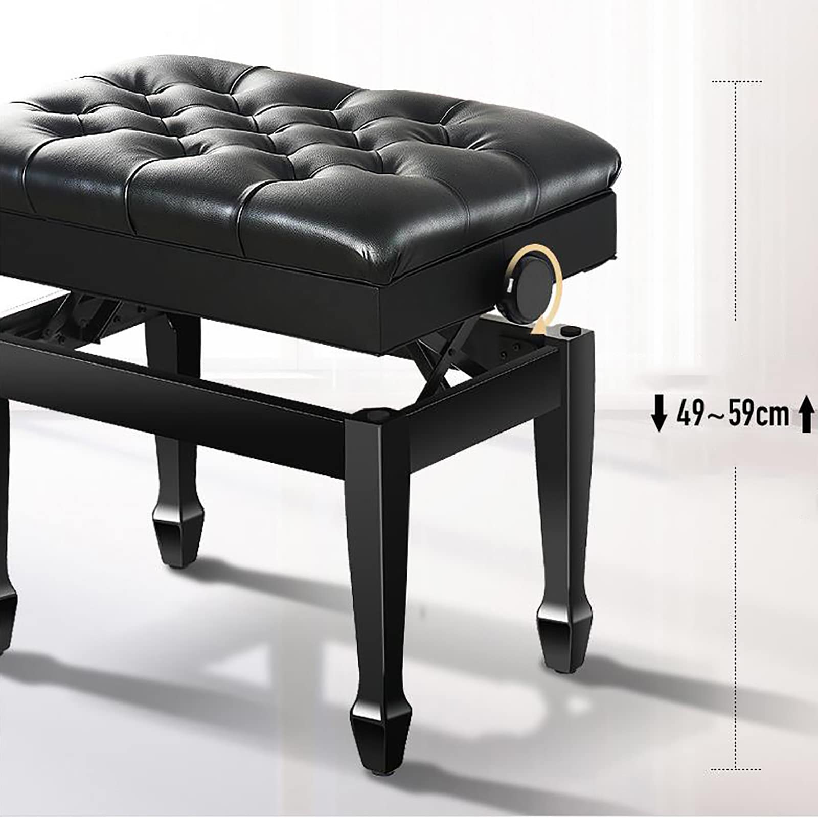 Sgabello Per Pianoforte AHWOiHS - Altezza Regolabile 48-56cm | Con Vano Portaoggetti - Foto 8