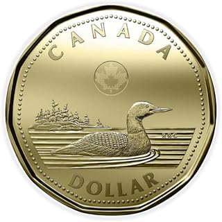 1 Dollar Canadian Coin - 3 Pack Circle Stickers 3 Inch - Canada CAD Currency Money Monetary Unit Symbol