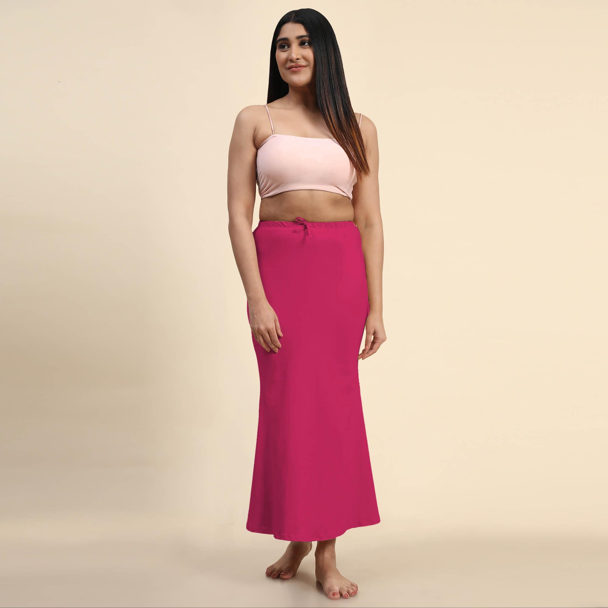Jaanvi Fashion Women's Lycra Fishcut Saree Shapewear,Petticoat,Skirt, Comfortwear