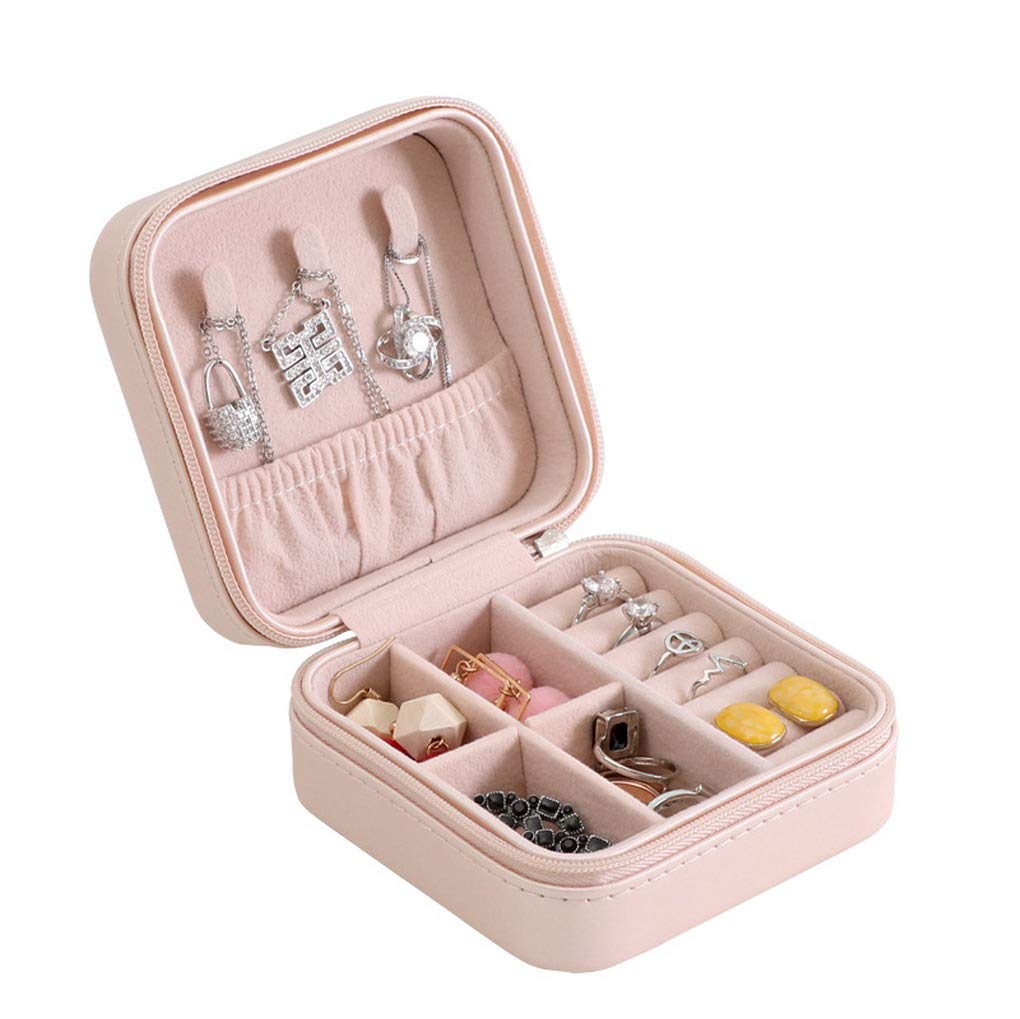 ACMEDE Small Jewellery Box Mini Travel Jewellery Boxes Case Portable Faux Leather Jewellery Storage Box Organiser Women Girls