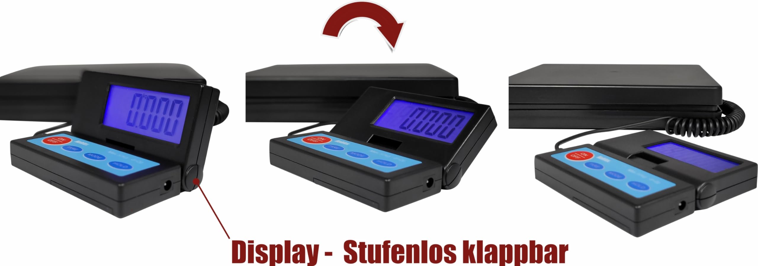 Paketwaage 50kg/2g Plattformwaage Briefwaage inkl. Netzteil abnehmbares beleuchtetes Display